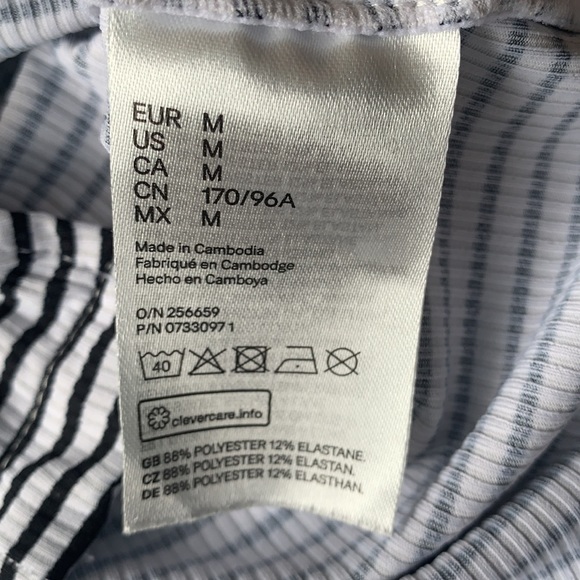 H&M | Black & White Striped Mock Neck Bodysuit M - Picture 9 of 10